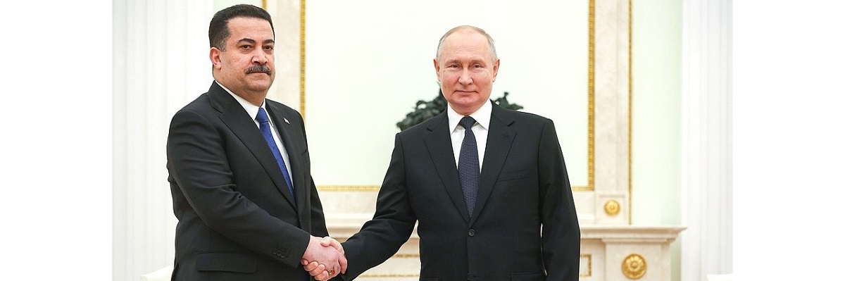 فلاديمير بوتين مع رئيس الوزراء العراقي محمد شياع السوداني